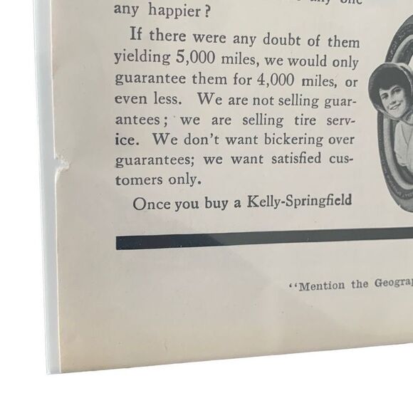 Vintage 1916 Kelly Springfield Auto Tires Hand Made Advertisement Ad Advertising - Picture 3 of 8